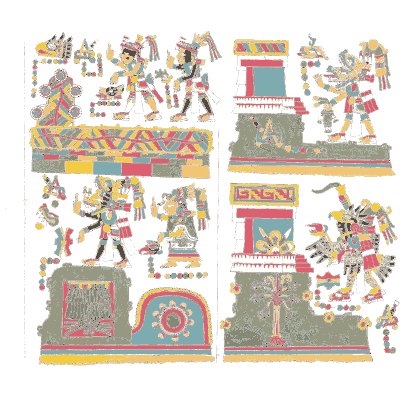 Temples with zigzag bands - Antiquities of Mexico, Volume 2 - 1831