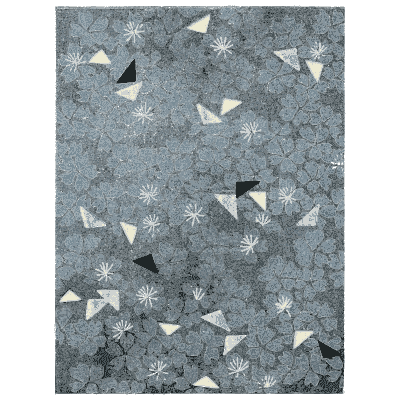 Blue leaf ground with scattered triangles - Shin Bijutsukai, Issue 1 - 1902
