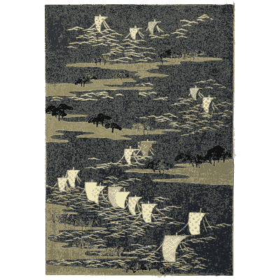 Sailboats and clouds pattern plate - Shin Bijutsukai, Issue 1 - 1902