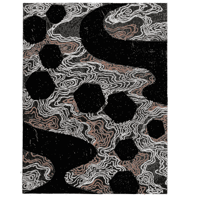 Stream and pebble pattern plate - Shin Bijutsukai, Issue 2 - 1902