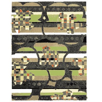 Banded patchwork pattern plate - Shin Bijutsukai, Issue 2 - 1902