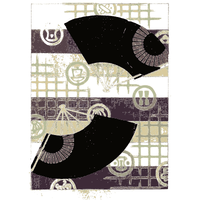 Fan and lattice pattern plate - Shin Bijutsukai, Issue 3 - 1902