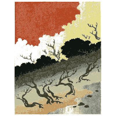 Sunset landscape plate - Shin Bijutsukai, Issue 4 - 1902
