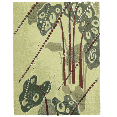 Reed and leaf pattern plate - Shin Bijutsukai, Issue 4 - 1902