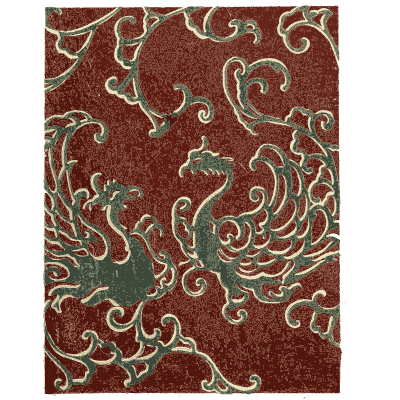 Phoenix and scroll pattern plate - Shin Bijutsukai, Issue 6 - 1902