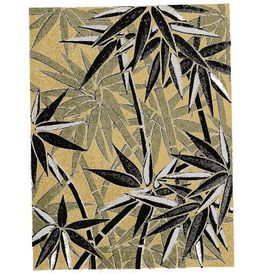 Bamboo pattern plate on ochre - Shin Bijutsukai, Issue 6 - 1902
