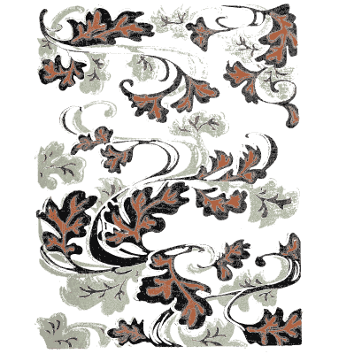 Oak leaf and wave pattern plate - Shin Bijutsukai, Issue 6 - 1902
