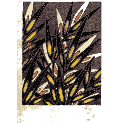 Bamboo pattern plate on plum - Shin Bijutsukai, Issue 6 - 1902