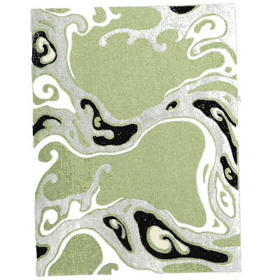 Wave and leaf pattern plate - Shin Bijutsukai, Issue 6 - 1902