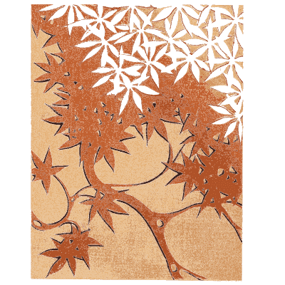 Maple pattern plate on orange - Shin Bijutsukai, Issue 6 - 1902