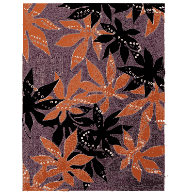 Maple pattern plate on violet - Shin Bijutsukai, Issue 6 - 1902