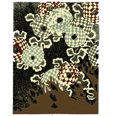 Floral pattern plate on black - Shin Bijutsukai, Issue 6 - 1902