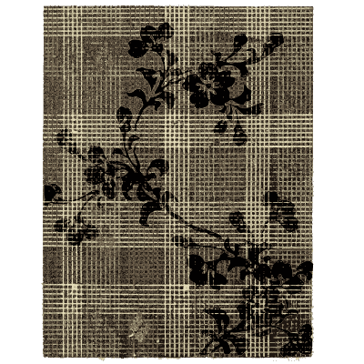 Blossom branch on plaid pattern plate - Shin Bijutsukai, Issue 7 - 1902