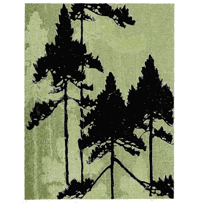 Pine grove pattern plate - Shin Bijutsukai, Issue 7 - 1902