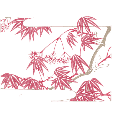 Red maple branch sketch plate - Shin Bijutsukai, Volume 1 - 1902