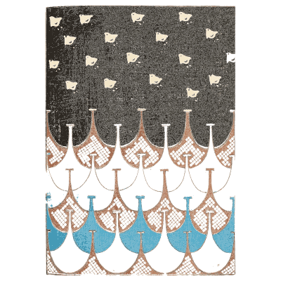 Scale and blossom pattern plate - Shin Bijutsukai, Volume 1 - 1902