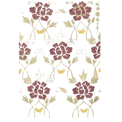 Peony pattern plate in plum - Shin Bijutsukai, Volume 1 - 1902