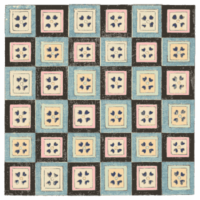 Chequer tile pattern plate - Shin Bijutsukai, Volume 1 - 1902
