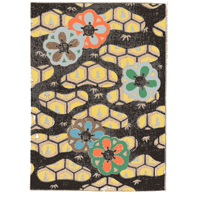 Hexagon and flower pattern plate 01 - Shin Bijutsukai, Volume 1 - 1902