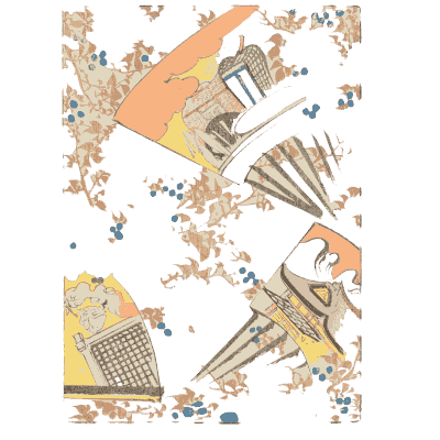 Scattered object pattern plate - Shin Bijutsukai, Volume 1 - 1902