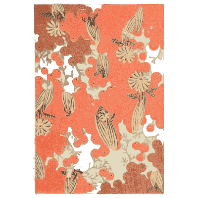 Coral blossom panel plate - Shin Bijutsukai, Volume 1 - 1902