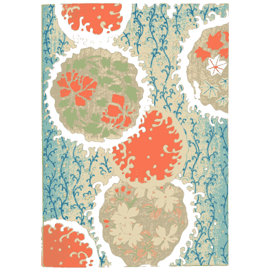 Roundel pattern plate in coral - Shin Bijutsukai, Volume 1 - 1902