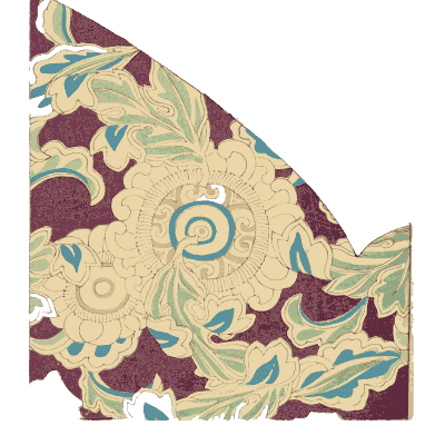 Corner motif plate in plum - Shin Bijutsukai, Volume 1 - 1902