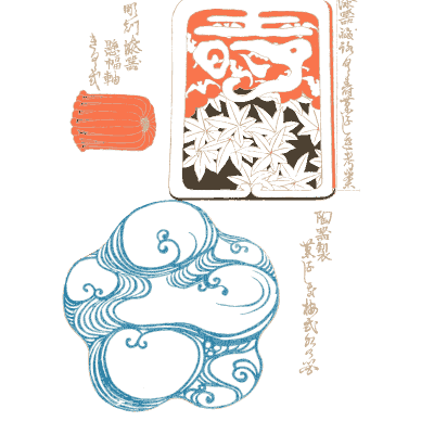 Cloud and seal motif plate - Shin Bijutsukai, Volume 1 - 1902