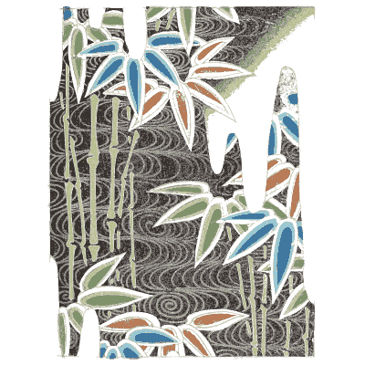 Bamboo on black pattern plate - Shin Bijutsukai, Volume 1 - 1902