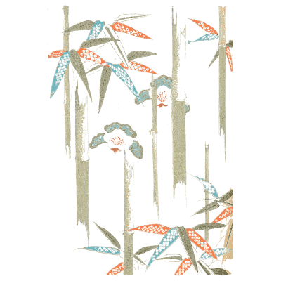 Bamboo and pine pattern plate - Shin Bijutsukai, Volume 1 - 1902