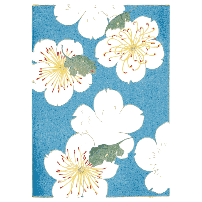Blossom on blue pattern plate - Shin Bijutsukai, Volume 1 - 1902
