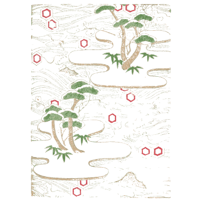 Pine and blossom pattern plate - Shin Bijutsukai, Volume 1 - 1902