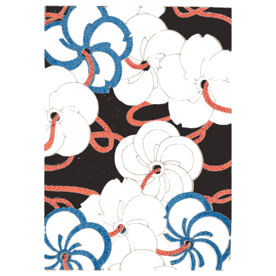 Ribbon pattern on black plate - Shin Bijutsukai, Volume 1 - 1902