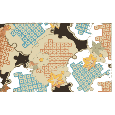 Chequer and tree pattern plate - Shin Bijutsukai, Volume 1 - 1902