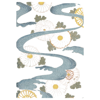 Stream and chrysanthemum pattern plate - Shin Bijutsukai, Volume 1 - 1902