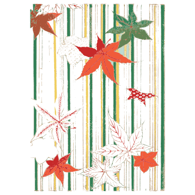 Maple and stripe pattern plate - Shin Bijutsukai, Volume 1 - 1902