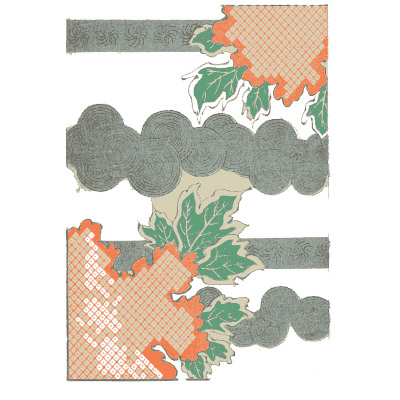 Cloud and leaf pattern plate - Shin Bijutsukai, Volume 1 - 1902