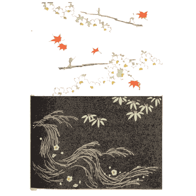 Panel with leaves on black - Shin Bijutsukai, Volume 1 - 1902