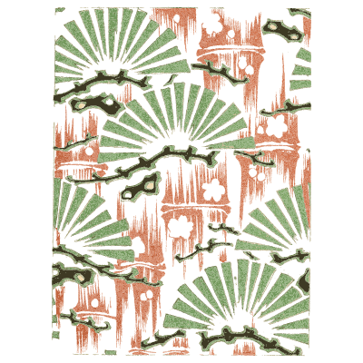 Fan and blossom pattern plate 01 - Shin Bijutsukai, Volume 1 - 1902