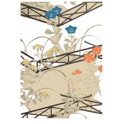 Lattice and flower pattern plate - Shin Bijutsukai, Volume 1 - 1902