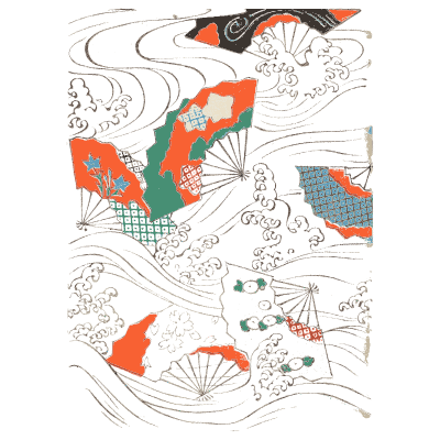 Fan and cloud pattern plate - Shin Bijutsukai, Volume 1 - 1902