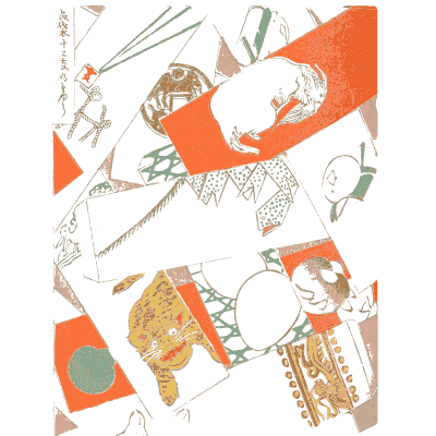 Torn paper collage plate - Shin Bijutsukai, Volume 1 - 1902