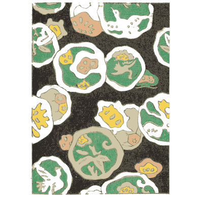 Roundel pattern on black plate - Shin Bijutsukai, Volume 1 - 1902