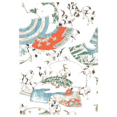 Fan and blossom pattern plate 02 - Shin Bijutsukai, Volume 1 - 1902