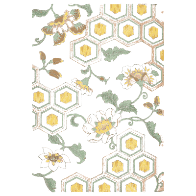 Hexagon and flower pattern plate 02 - Shin Bijutsukai, Volume 1 - 1902