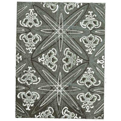 Star lattice and floral motif pattern plate - Shin Bijutsukai, Issue 8 - 1902