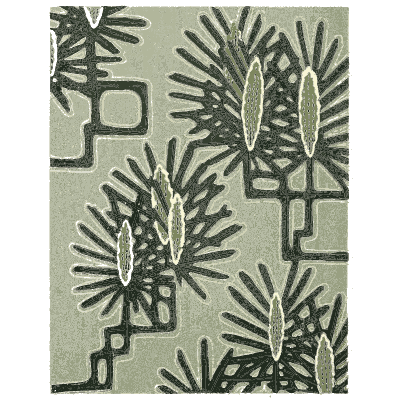 Pine and panel pattern plate - Shin Bijutsukai, Issue 9 - 1902