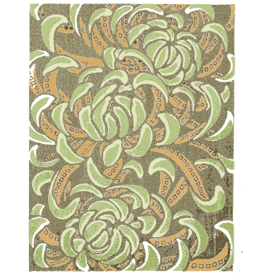 Chrysanthemum scroll pattern plate - Shin Bijutsukai, Issue 9 - 1902
