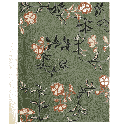 Blossom pattern plate on green - Shin Bijutsukai, Issue 9 - 1902
