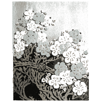 Blossom and wave pattern plate - Shin Bijutsukai, Issue 11 - 1902